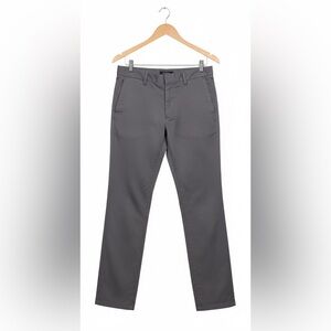 NORDSTROM Mens Athletic Fit Leg Non-Iron Gray Chinos Non Iron